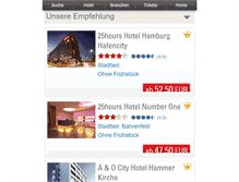 Tablet Screenshot of hotelbuchung.hamburg.de